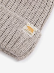 Nevtralno - Knitted Rib Pom klobuki in kape; pokrivala (3mths-10yrs) - Slika 2 iz 2