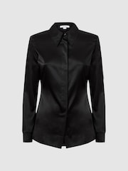 Reiss Black Sofia Silk Shirt - Image 2 of 5