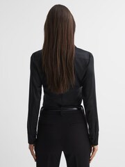 Reiss Black Sofia Silk Shirt - Image 4 of 5