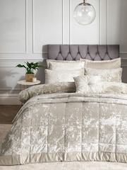 Catherine Lansfield Natural Crushed Velvet Cushion - Image 2 of 4