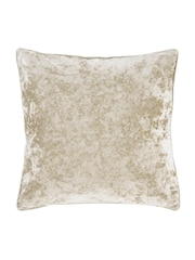 Catherine Lansfield Natural Crushed Velvet Cushion - Image 3 of 4