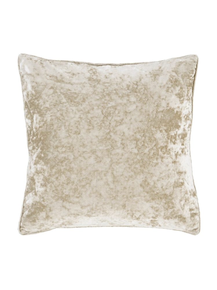 Catherine Lansfield Natural Crushed Velvet Cushion - Image 3 of 4