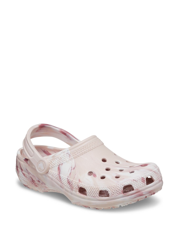 Crocs Pink Classic Unisex Marbled Clogs - Image 2 of 5