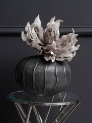 Libra Interiors Black Pelham Squat Textured Vase - Image 1 of 3