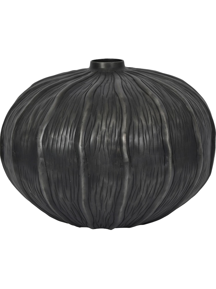 Libra Interiors Black Pelham Squat Textured Vase - Image 2 of 3