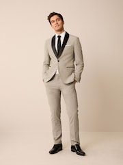 Stone Natural Slim Tuxedo Suit Jacket - Image 2 of 11