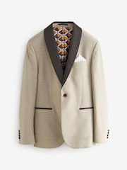 Stone Natural Slim Tuxedo Suit Jacket - Image 6 of 11