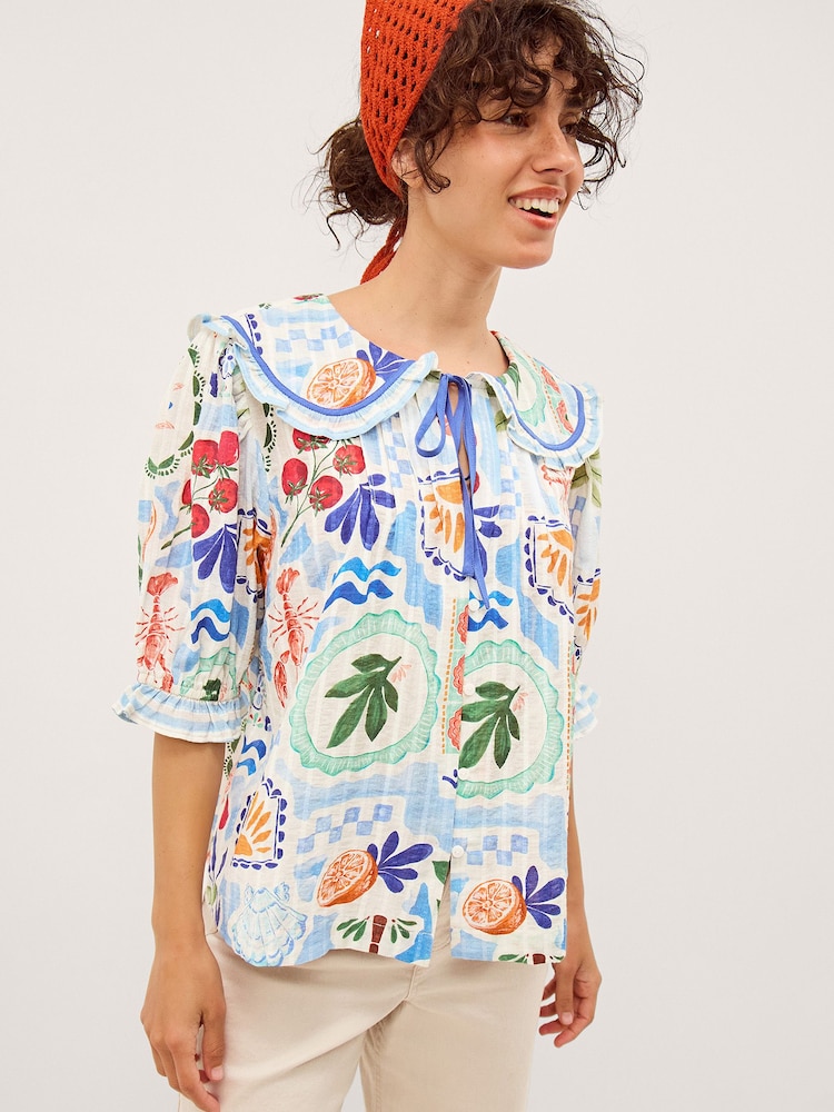 Monsoon White Bonnie Print Top - Image 1 of 6