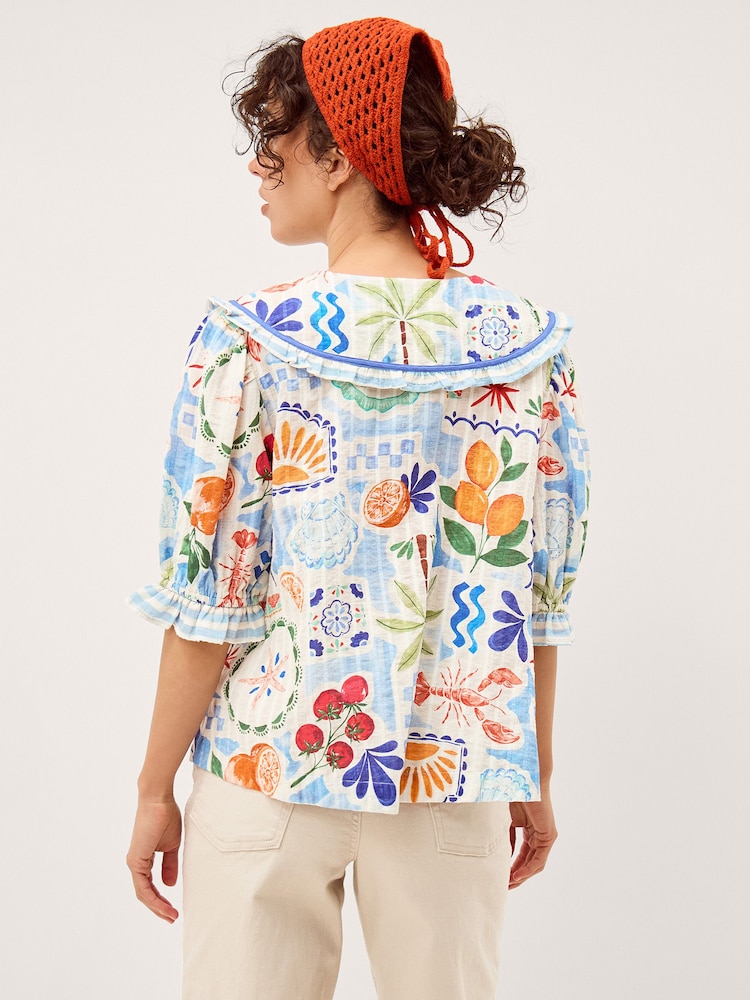 Monsoon White Bonnie Print Top - Image 2 of 6