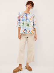 Monsoon White Bonnie Print Top - Image 4 of 6