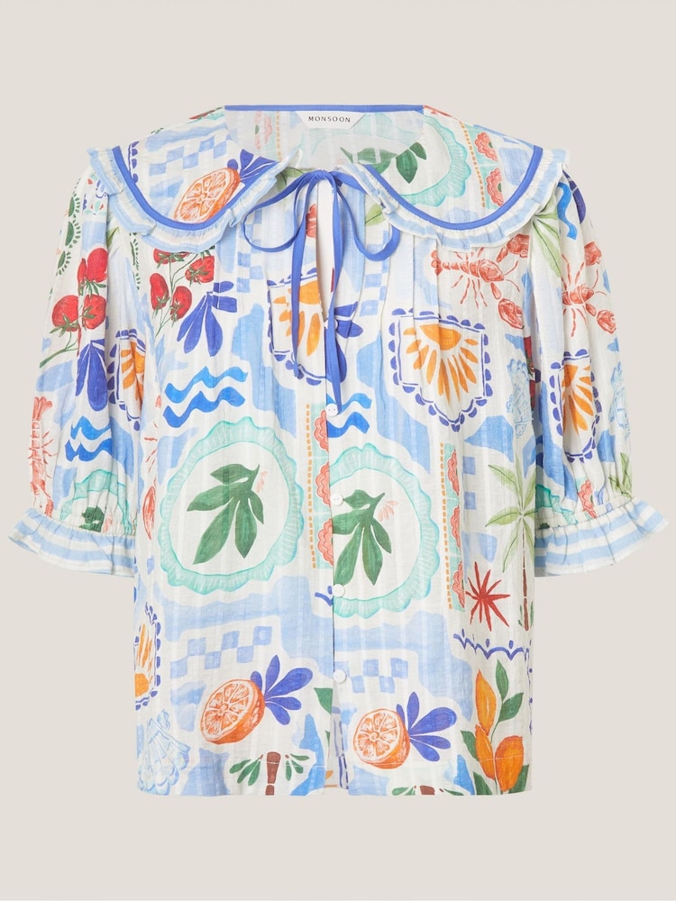 Monsoon White Bonnie Print Top - Image 6 of 6