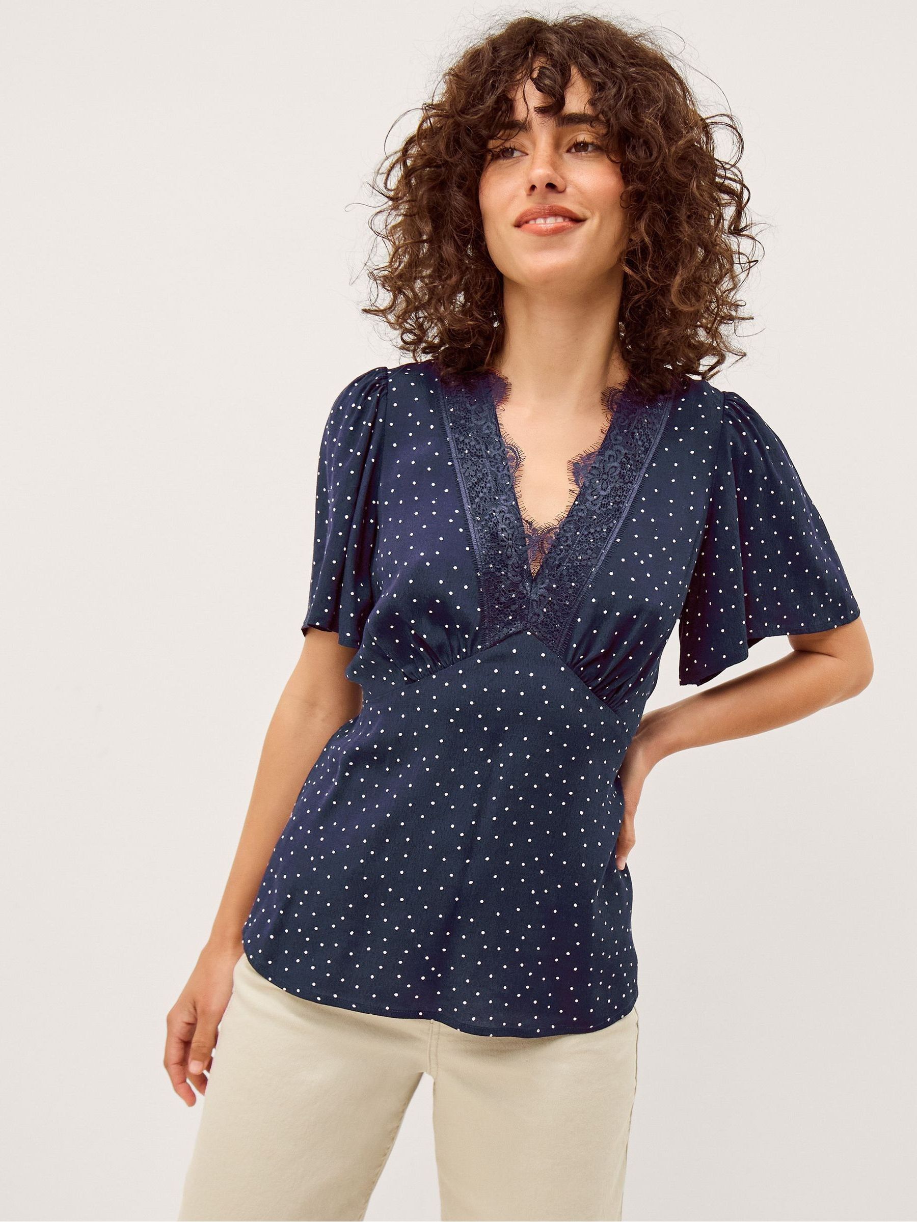 新品♡rosymonster heart dot lady tops navy トップス 新品 