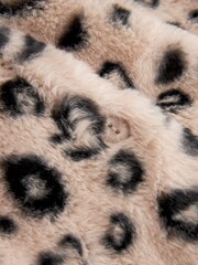 Rjava/črna z leopardjim potiskom - s kapuco Ears Cosy Button-Up dojenček jakna; suknjič (0mesecev-2yrs) - Slika 4 iz 4