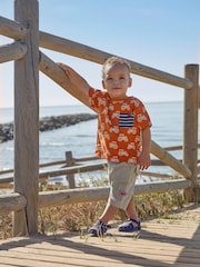 JoJo Maman Bébé Rust Tractor Print Pocket T-Shirt - Image 3 of 4