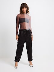 Grey Ombre Long Sleeve Mesh Top - Image 2 of 6