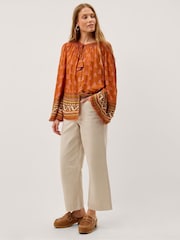 Monsoon Orange Amaya Floral Print Blouse - Image 2 of 5