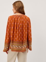 Monsoon Orange Amaya Floral Print Blouse - Image 3 of 5