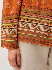 Monsoon Orange Amaya Floral Print Blouse - Image 4 of 5