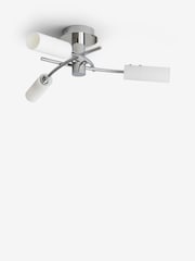 Chrome Seville 3 Light Flush Fitting Ceiling Light - Image 5 of 7