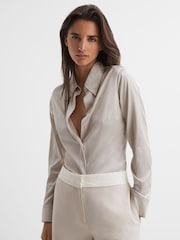Reiss Nude Sofia Silk Shirt - Image 1 of 4