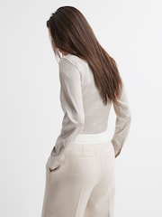 Reiss Nude Sofia Silk Shirt - Image 3 of 4