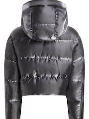 Calvin Klein Jeans Silver Liquid Metal Puffer Coat - Image 2 of 4