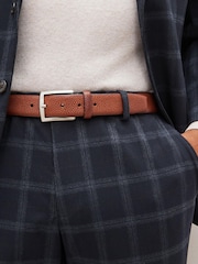 Tan Brown Grained Leather Belt - Image 1 of 4