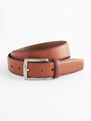 Tan Brown Grained Leather Belt - Image 2 of 4