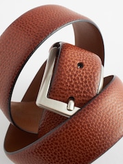 Tan Brown Grained Leather Belt - Image 3 of 4