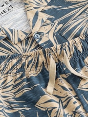 Navy/Stone Palm Tree Button Pyjamas 1 Pack (3-16yrs) - Image 6 of 7