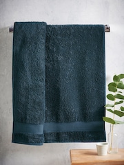 Blue Teal Dark Egyptian Cotton Towel - Image 2 of 5