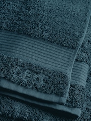 Blue Teal Dark Egyptian Cotton Towel - Image 3 of 5