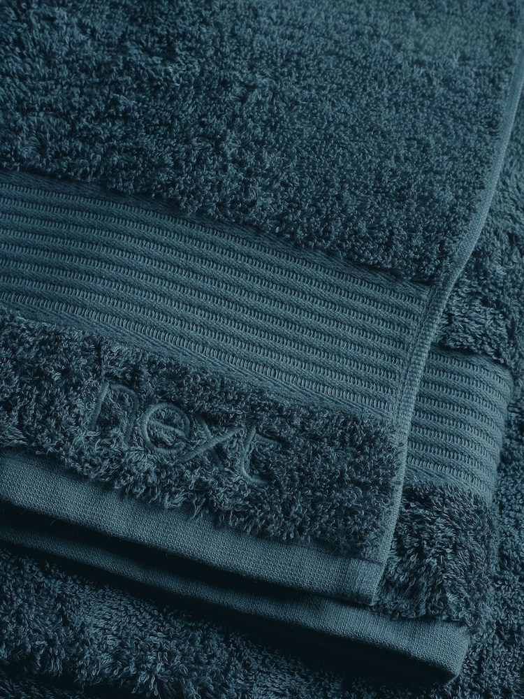 Blue Teal Dark Egyptian Cotton Towel - Image 3 of 5