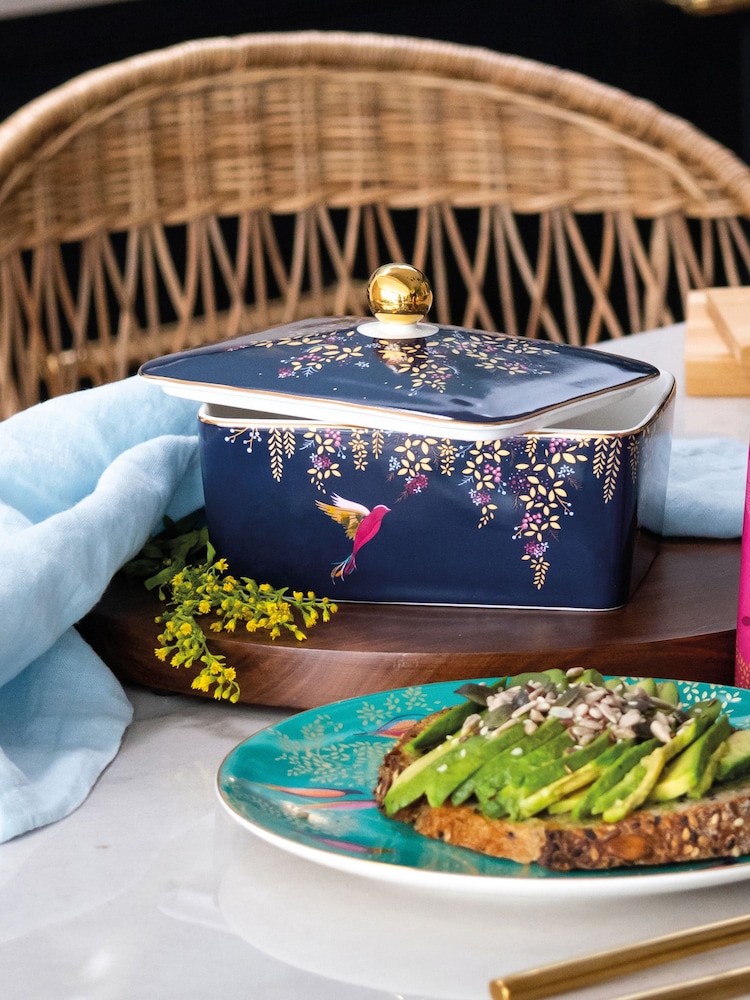 Sara Miller Blue Chelsea Covered China Butter Dish - Image 1 of 4