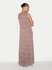 Jigsaw Purple Ditsy V-Neck Tiered Dress - Image 4 of 5