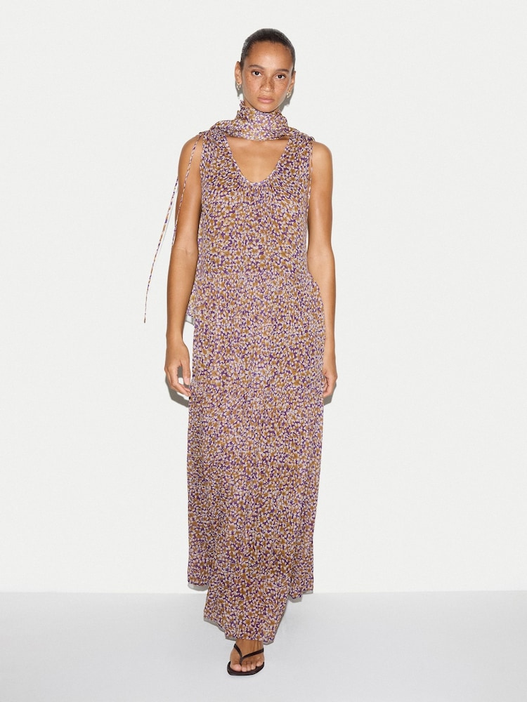 Jigsaw Purple Ditsy V-Neck Tiered Dress - Image 5 of 5 Jigsaw Purple Ditsy V-Neck Tiered Dress - Image 5 of 5