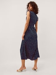 Monsoon Blue Cleo Lace Polka Dot Midi Dress - Image 2 of 3
