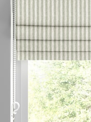 Emily Bond Sage Green Oscar Stripe Made to Measure Roman Blinds - Image 2 of 6