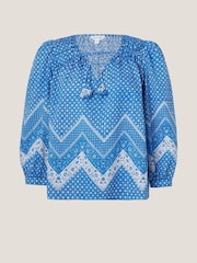 Monsoon Blue Iggy Floral Print Blouse - Image 1 of 5
