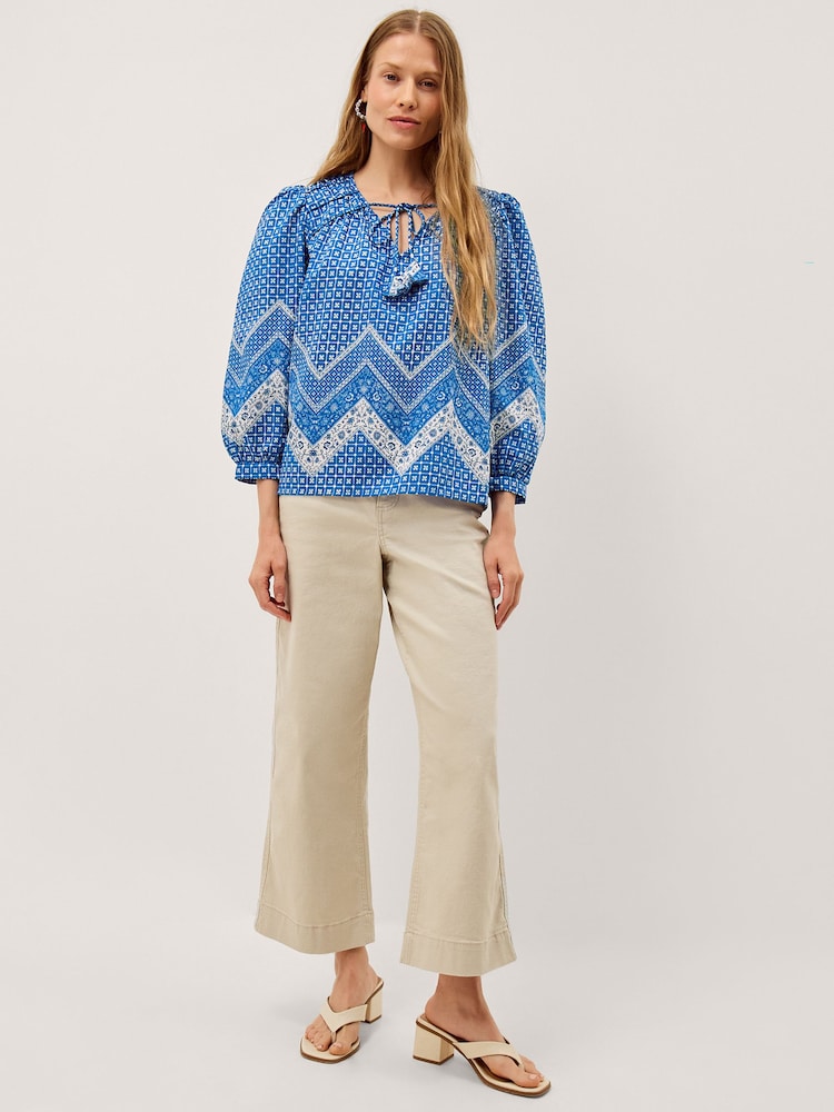 Monsoon Blue Iggy Floral Print Blouse - Image 1 of 5 Monsoon Blue Iggy Floral Print Blouse - Image 1 of 5