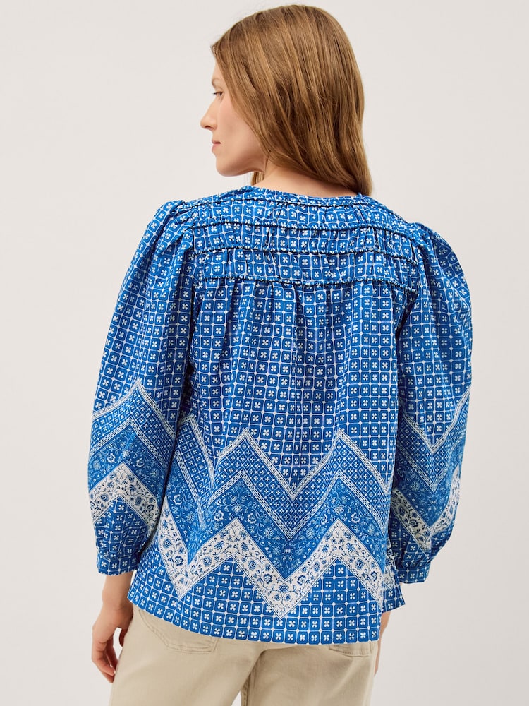 Monsoon Blue Iggy Floral Print Blouse - Image 2 of 5 Monsoon Blue Iggy Floral Print Blouse - Image 2 of 5