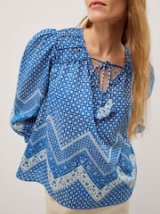 Monsoon Blue Iggy Floral Print Blouse - Image 4 of 5
