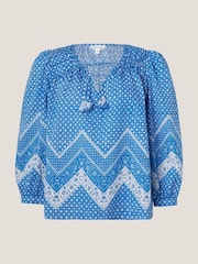 Monsoon Blue Iggy Floral Print Blouse - Image 5 of 5