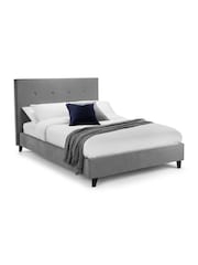 Julian Bowen Grey Shoreditch High Headboard Slate Velvet Bed Frame - Image 2 of 6