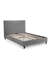 Julian Bowen Grey Shoreditch High Headboard Slate Velvet Bed Frame - Image 3 of 6