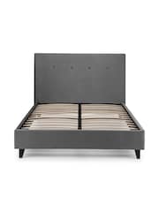 Julian Bowen Grey Shoreditch High Headboard Slate Velvet Bed Frame - Image 4 of 6