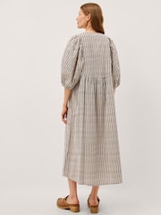 Monsoon Cream Laila Embellished Print Midi Dress - Image 2 of 5