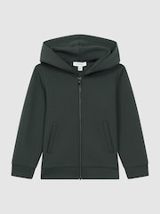 Reiss Forest Green Harrison Junior Zip-Through Hoodie - Image 2 of 6