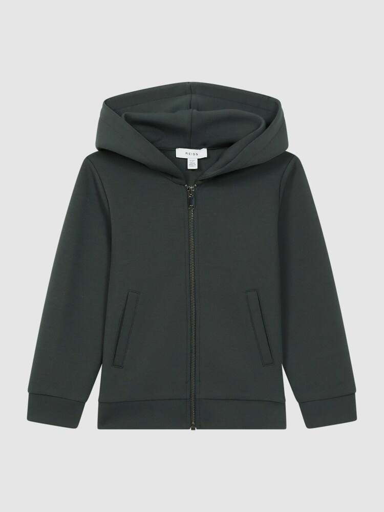 Reiss Forest Green Harrison Junior Zip-Through Hoodie - Image 2 of 6