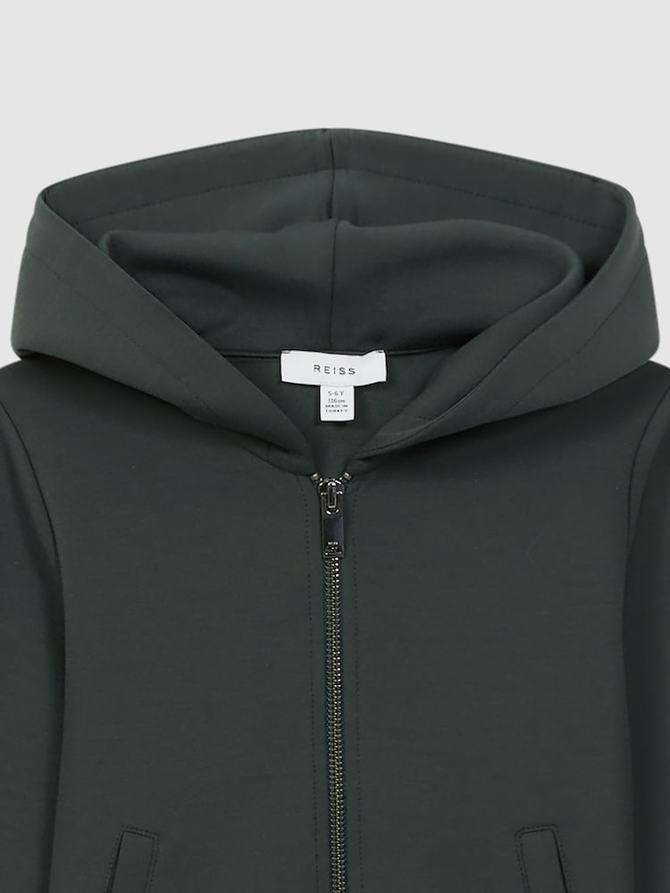 Reiss Forest Green Harrison Junior Zip-Through Hoodie - Image 6 of 6 Reiss Forest Green Harrison Junior Zip-Through Hoodie - Image 6 of 6